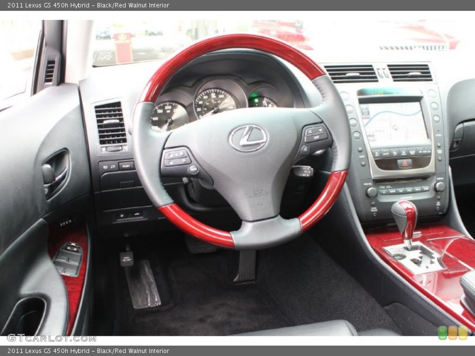 Black/Red Walnut Interior Controls for the 2011 Lexus GS 450h Hybrid #54727549