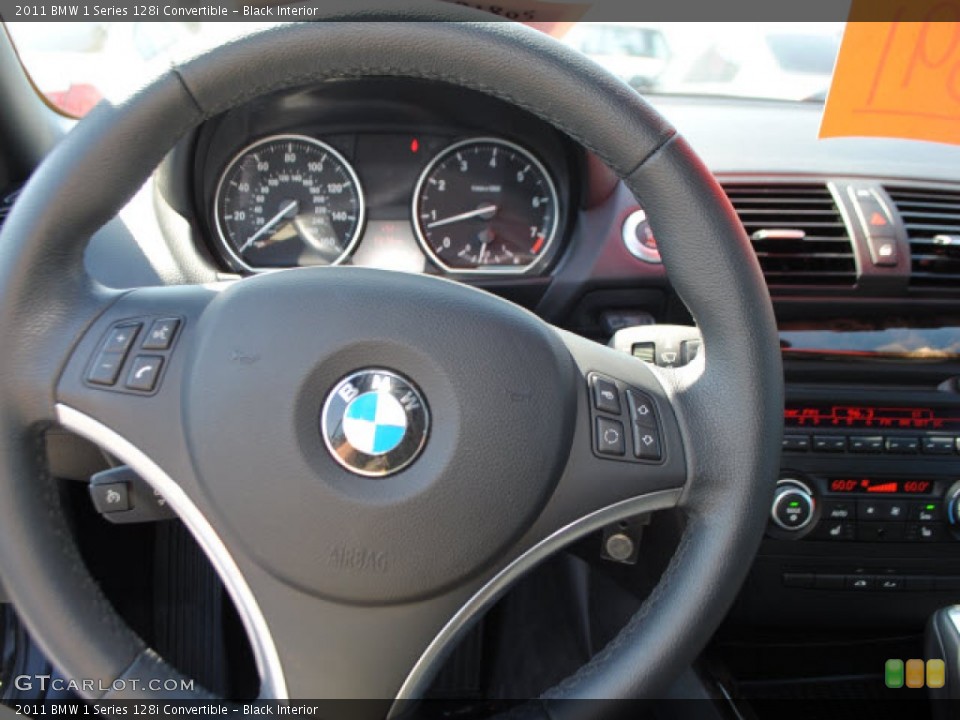 Black Interior Steering Wheel for the 2011 BMW 1 Series 128i Convertible #54728107