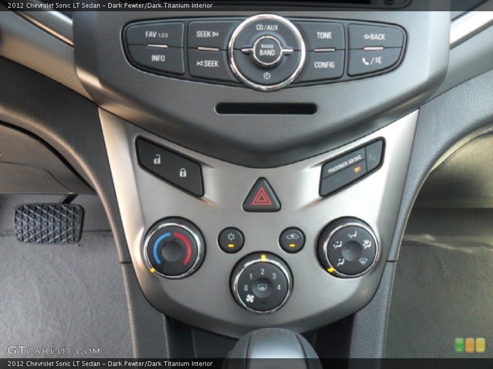 Dark Pewter/Dark Titanium Interior Controls for the 2012 Chevrolet Sonic LT Sedan #54729280