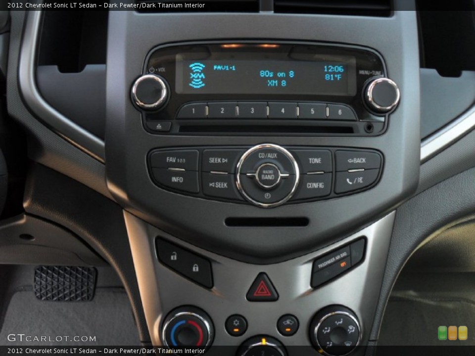 Dark Pewter/Dark Titanium Interior Controls for the 2012 Chevrolet Sonic LT Sedan #54729286