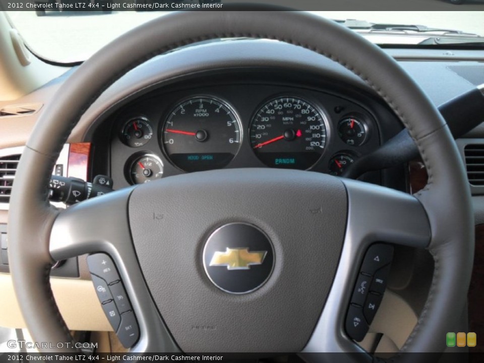 Light Cashmere/Dark Cashmere Interior Steering Wheel for the 2012 Chevrolet Tahoe LTZ 4x4 #54732725