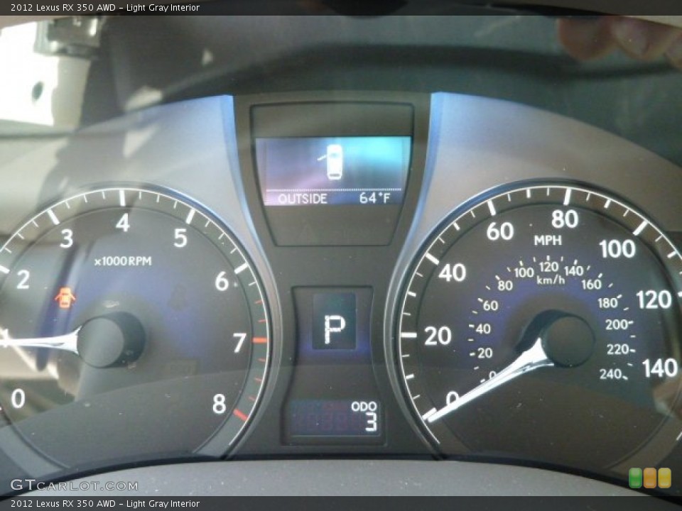 Light Gray Interior Gauges for the 2012 Lexus RX 350 AWD #54733127