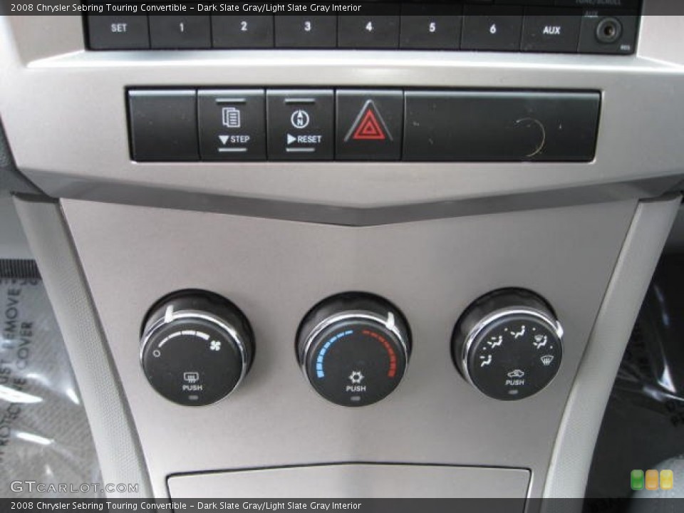 Dark Slate Gray/Light Slate Gray Interior Controls for the 2008 Chrysler Sebring Touring Convertible #54735578