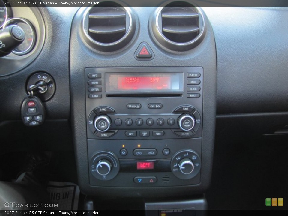 Ebony/Morocco Interior Controls for the 2007 Pontiac G6 GTP Sedan #54736775