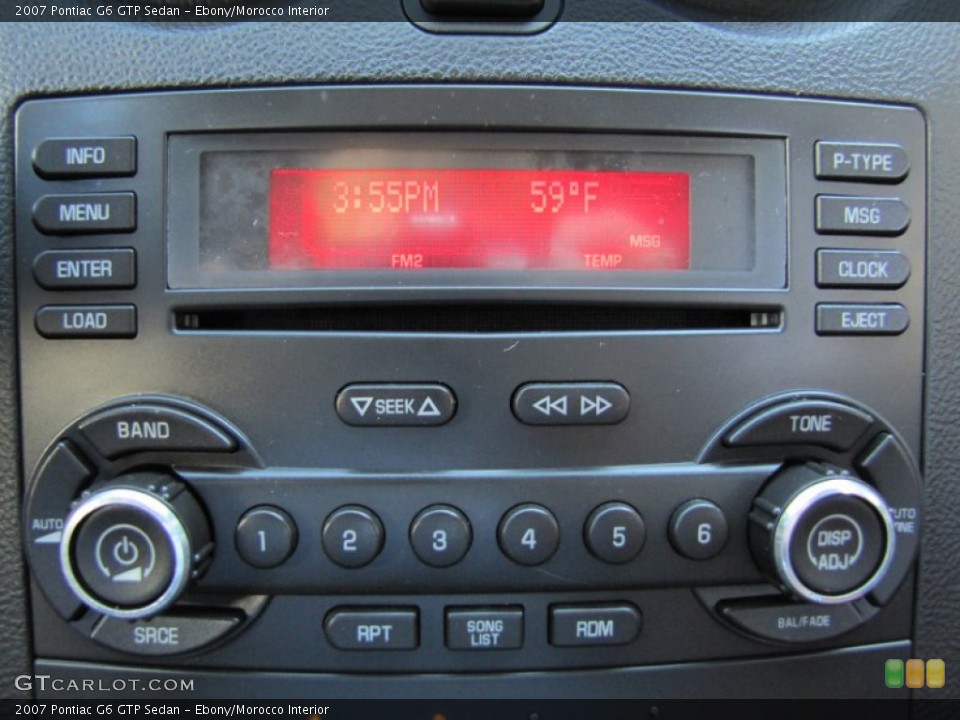 Ebony/Morocco Interior Audio System for the 2007 Pontiac G6 GTP Sedan #54736778