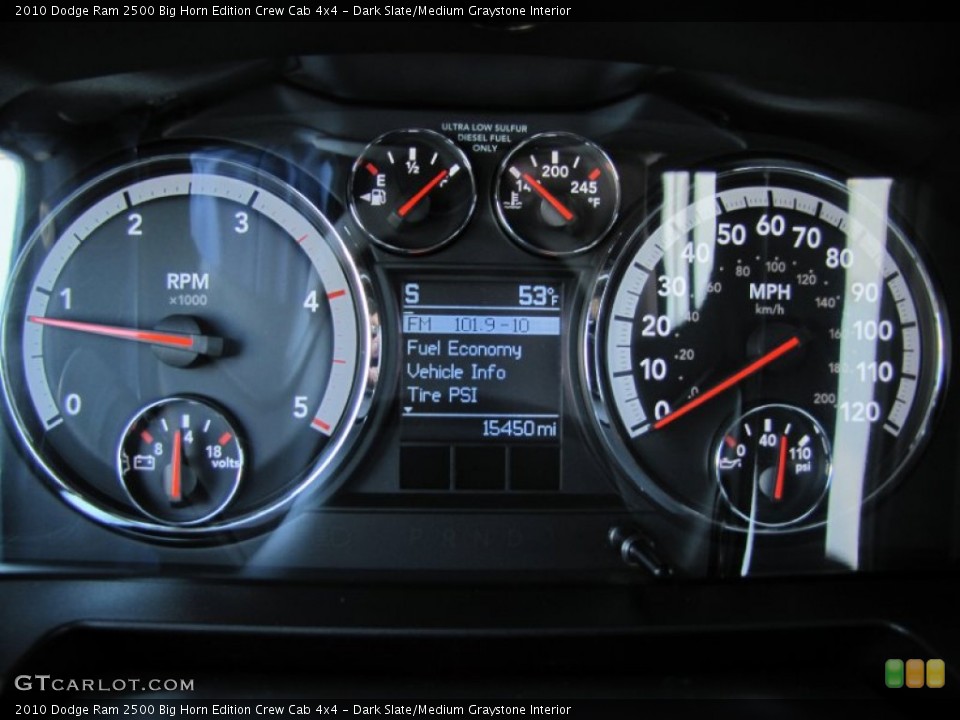 Dark Slate/Medium Graystone Interior Gauges for the 2010 Dodge Ram 2500 Big Horn Edition Crew Cab 4x4 #54737333