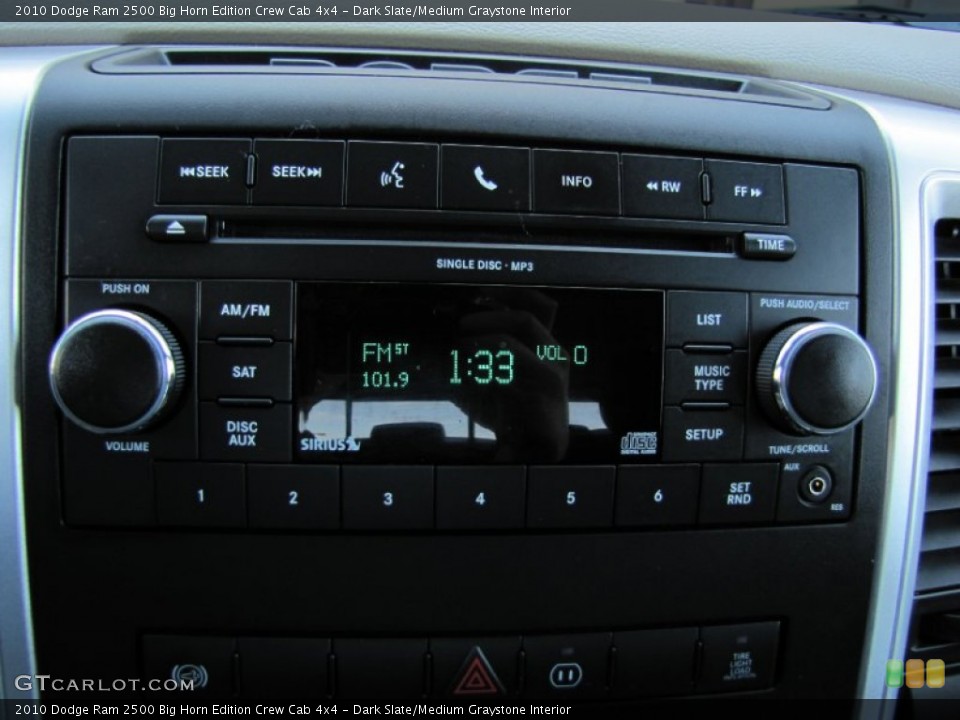Dark Slate/Medium Graystone Interior Controls for the 2010 Dodge Ram 2500 Big Horn Edition Crew Cab 4x4 #54737366