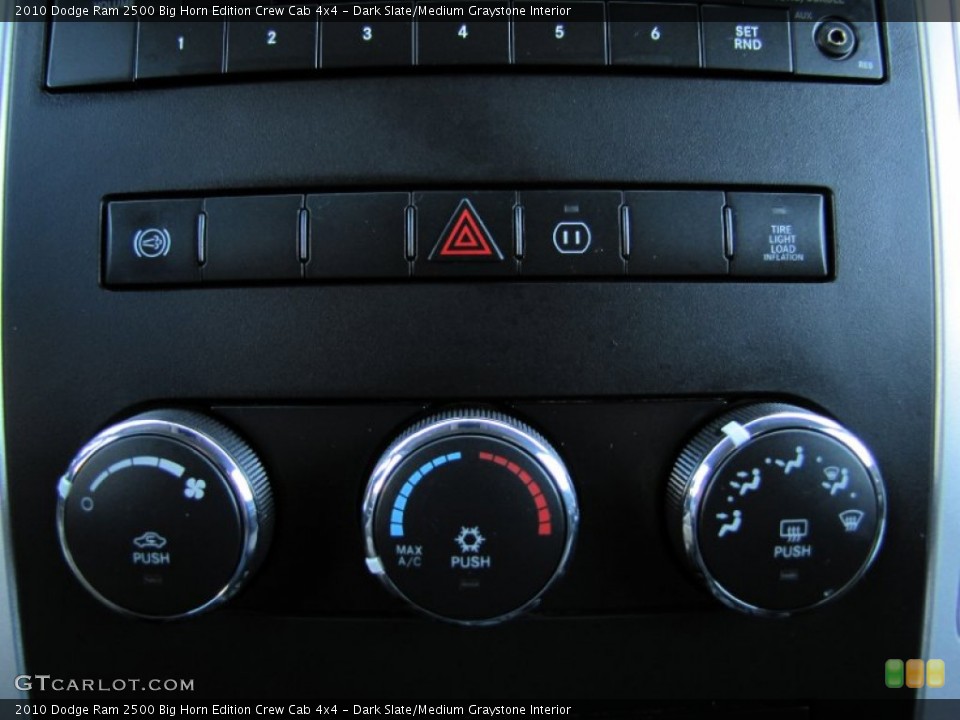 Dark Slate/Medium Graystone Interior Controls for the 2010 Dodge Ram 2500 Big Horn Edition Crew Cab 4x4 #54737369