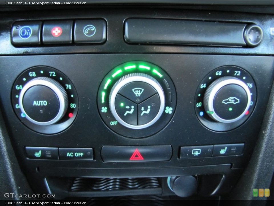 Black Interior Controls for the 2008 Saab 9-3 Aero Sport Sedan #54737696