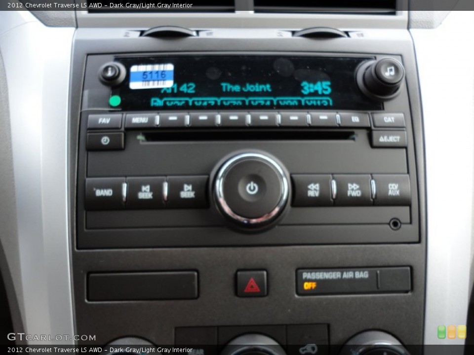 Dark Gray/Light Gray Interior Audio System for the 2012 Chevrolet Traverse LS AWD #54743238