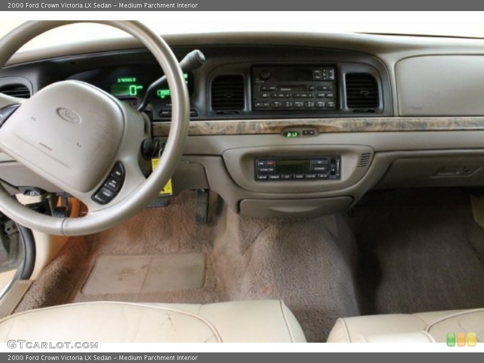 Medium Parchment Interior Dashboard for the 2000 Ford Crown Victoria LX Sedan #54744450