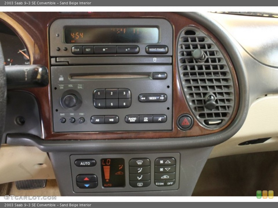 Sand Beige Interior Controls for the 2003 Saab 9-3 SE Convertible #54746928