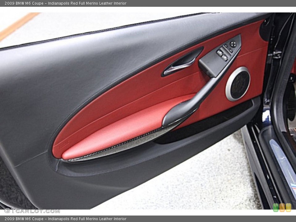 Indianapolis Red Full Merino Leather Interior Door Panel for the 2009 BMW M6 Coupe #54754368