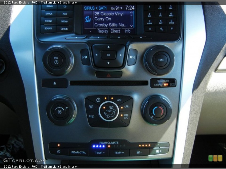 Medium Light Stone Interior Controls for the 2012 Ford Explorer FWD #54756195