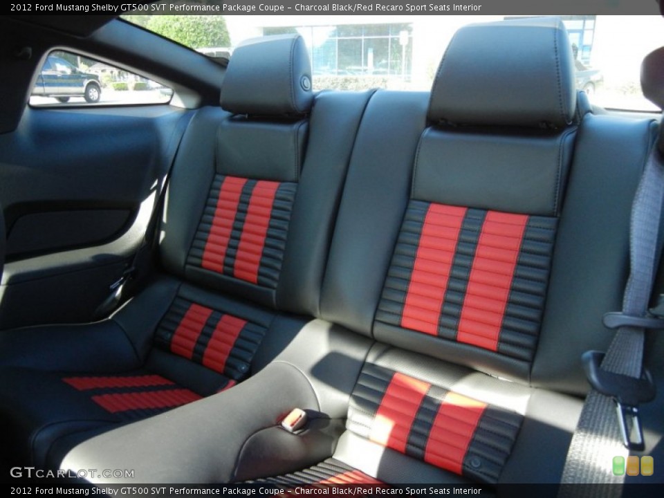 Charcoal Black/Red Recaro Sport Seats Interior Photo for the 2012 Ford Mustang Shelby GT500 SVT Performance Package Coupe #54757065