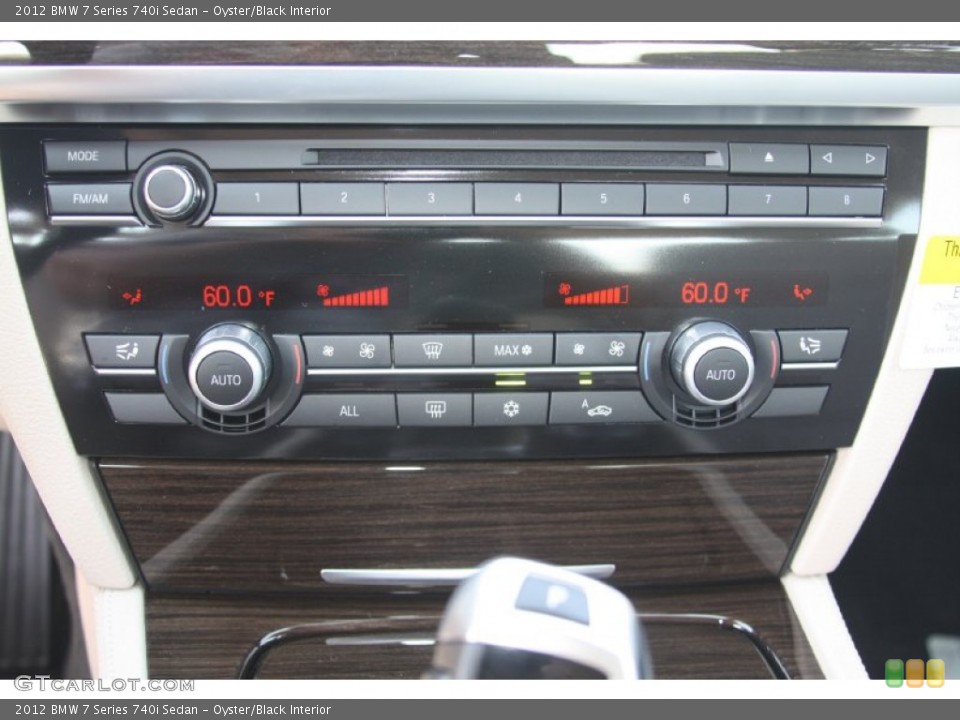 Oyster/Black Interior Controls for the 2012 BMW 7 Series 740i Sedan #54758046