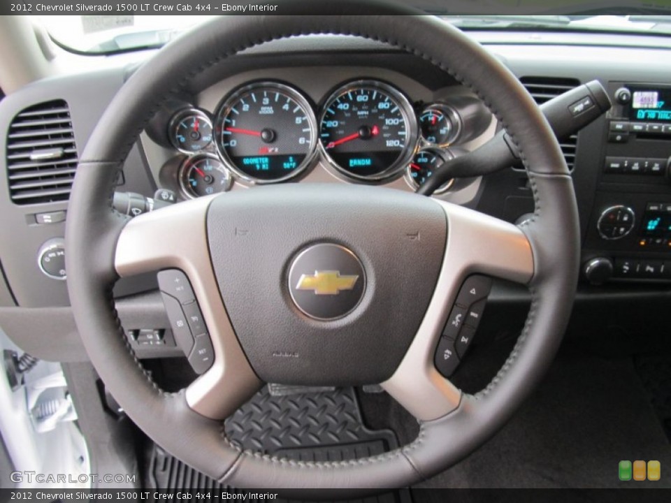 Ebony Interior Steering Wheel for the 2012 Chevrolet Silverado 1500 LT Crew Cab 4x4 #54758628