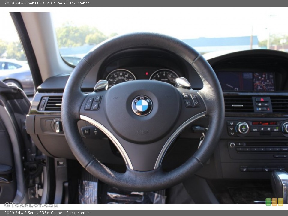 Black Interior Steering Wheel for the 2009 BMW 3 Series 335xi Coupe #54760746