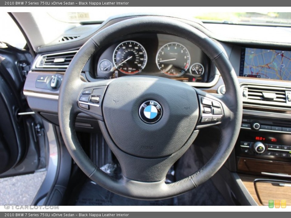 Black Nappa Leather Interior Steering Wheel for the 2010 BMW 7 Series 750Li xDrive Sedan #54762201
