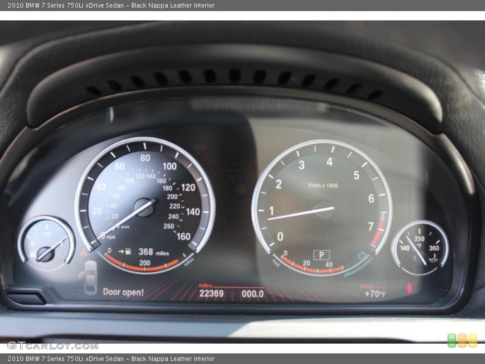 Black Nappa Leather Interior Gauges for the 2010 BMW 7 Series 750Li xDrive Sedan #54762231