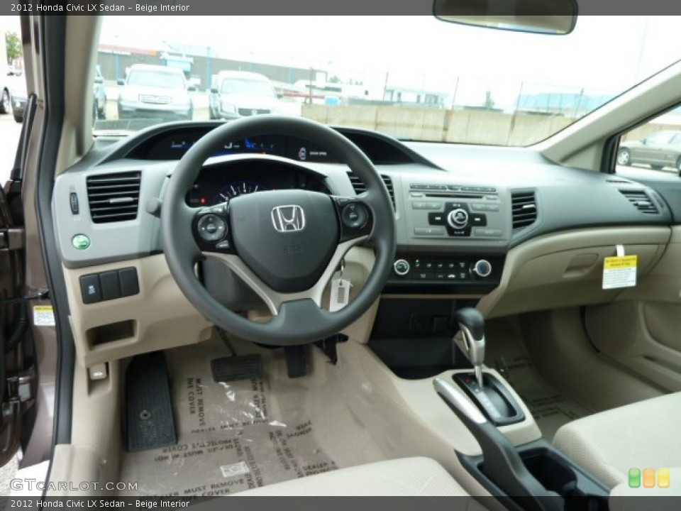 Beige Interior Dashboard for the 2012 Honda Civic LX Sedan #54762645