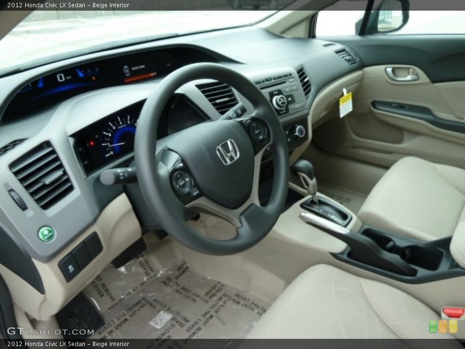 Beige Interior Prime Interior for the 2012 Honda Civic LX Sedan #54762672