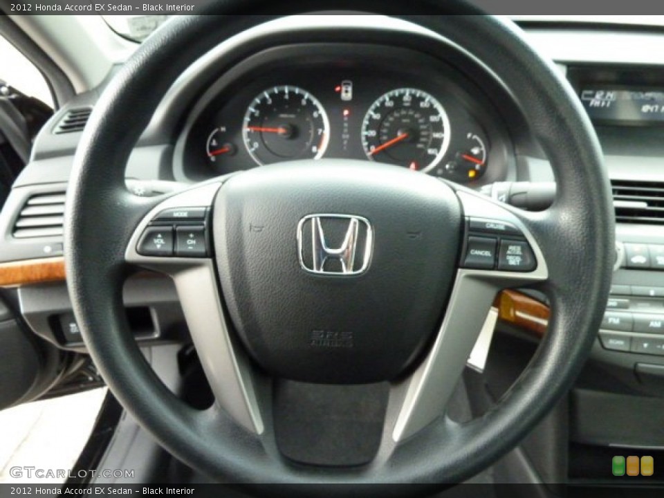 Black Interior Steering Wheel for the 2012 Honda Accord EX Sedan #54762861