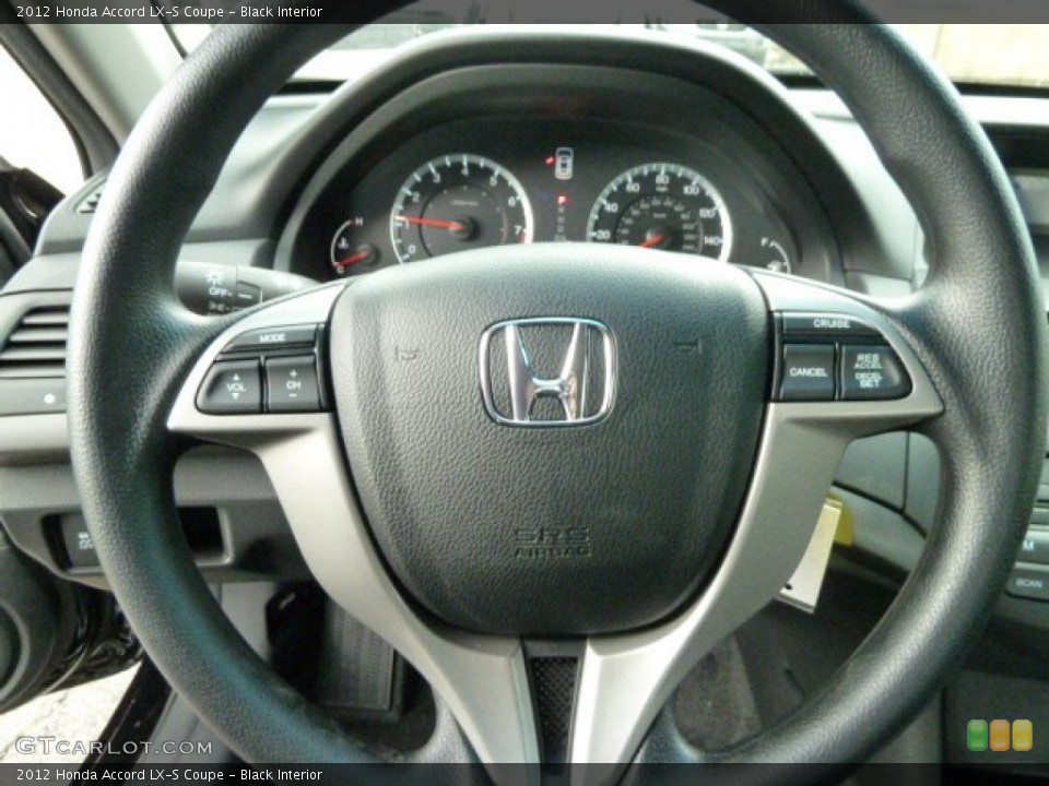 Black Interior Steering Wheel for the 2012 Honda Accord LX-S Coupe #54763179