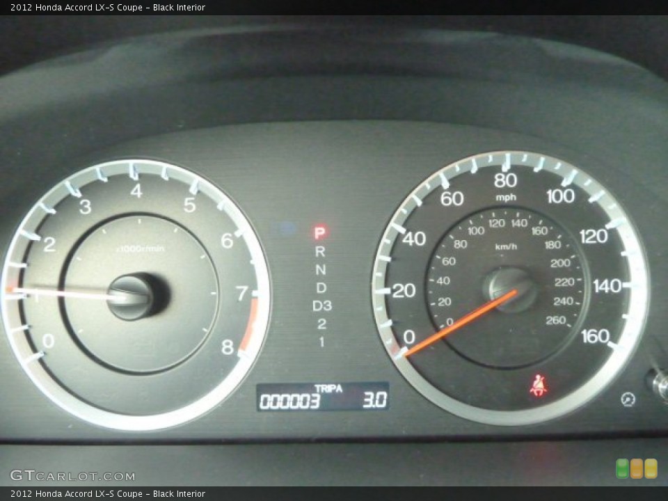 Black Interior Gauges for the 2012 Honda Accord LX-S Coupe #54763212