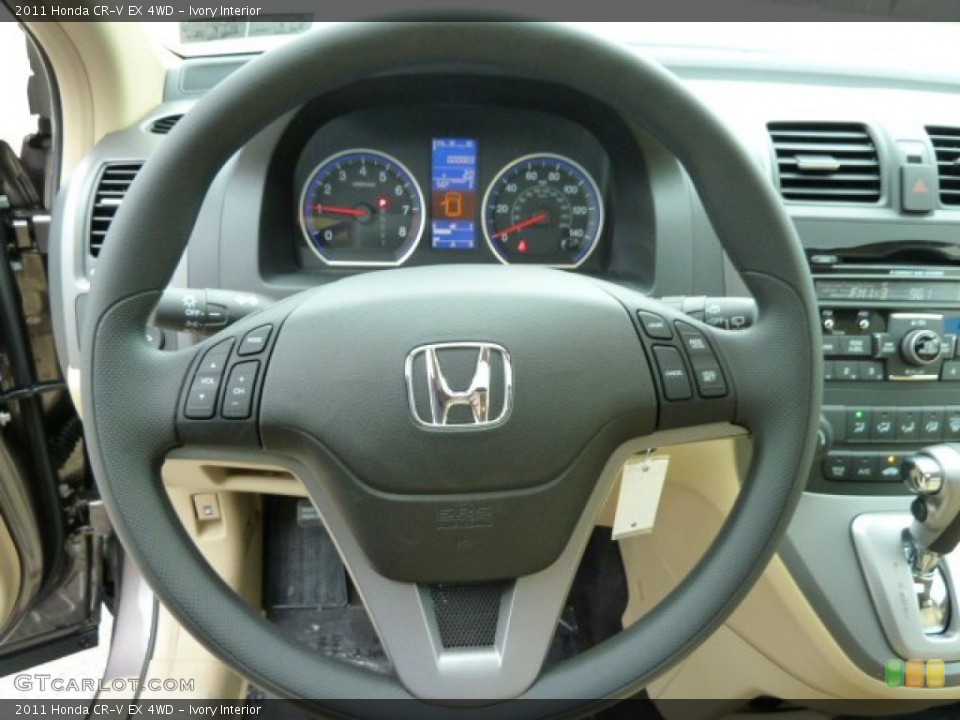 Ivory Interior Steering Wheel for the 2011 Honda CR-V EX 4WD #54763541