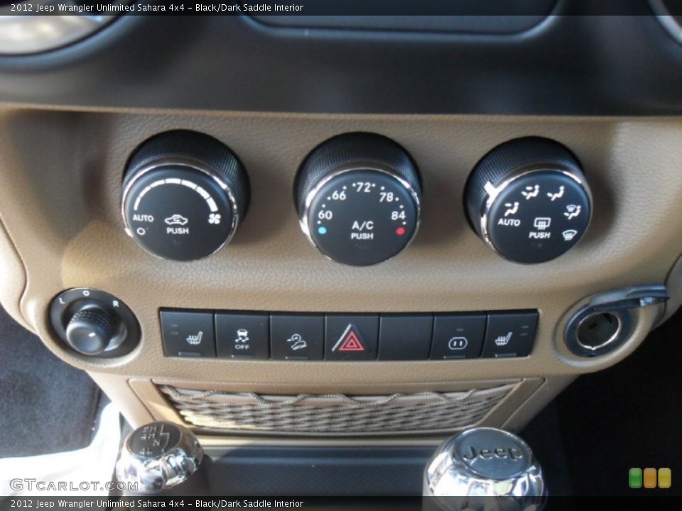 Black/Dark Saddle Interior Controls for the 2012 Jeep Wrangler Unlimited Sahara 4x4 #54764722