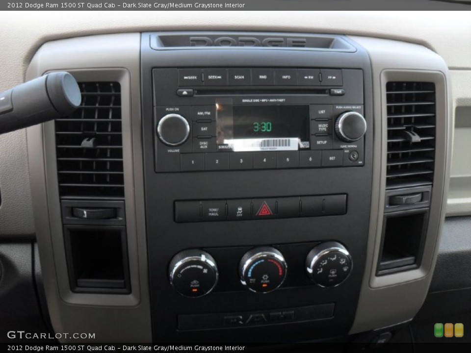 Dark Slate Gray/Medium Graystone Interior Controls for the 2012 Dodge Ram 1500 ST Quad Cab #54764931