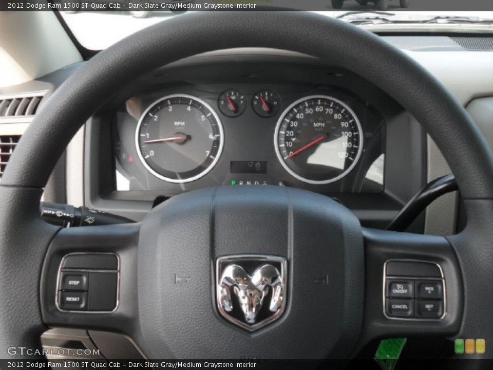 Dark Slate Gray/Medium Graystone Interior Steering Wheel for the 2012 Dodge Ram 1500 ST Quad Cab #54764939