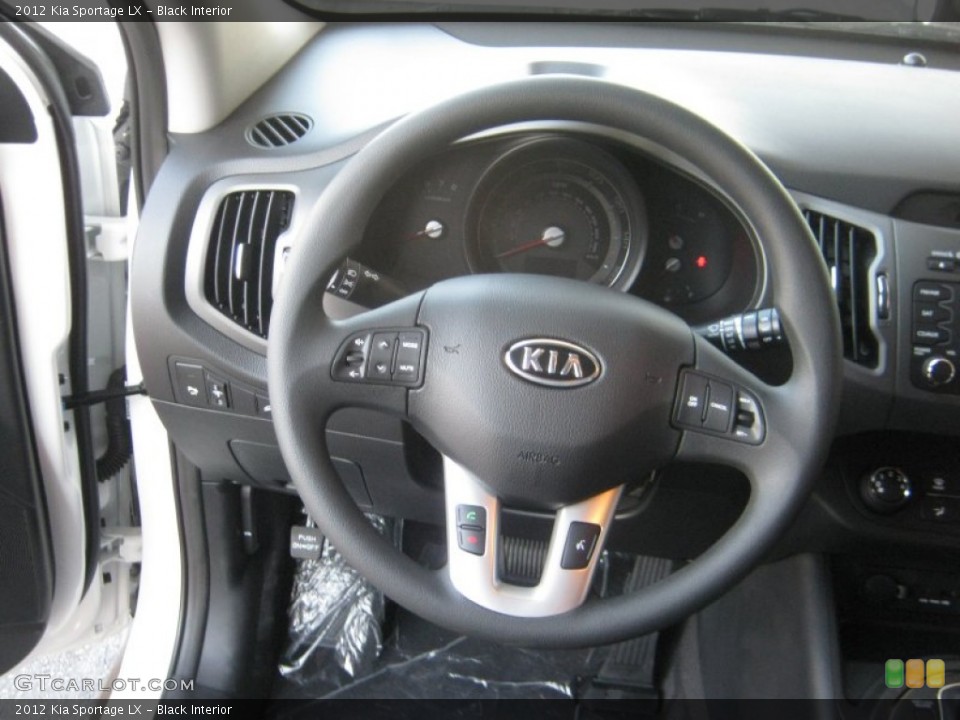 Black Interior Steering Wheel for the 2012 Kia Sportage LX #54766620