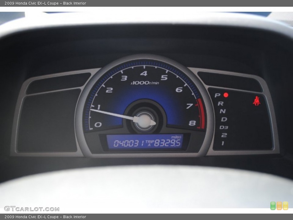 Black Interior Gauges for the 2009 Honda Civic EX-L Coupe #54767442