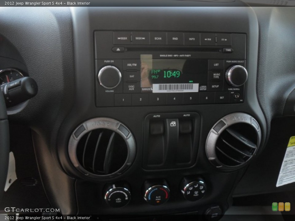 Black Interior Controls for the 2012 Jeep Wrangler Sport S 4x4 #54778065