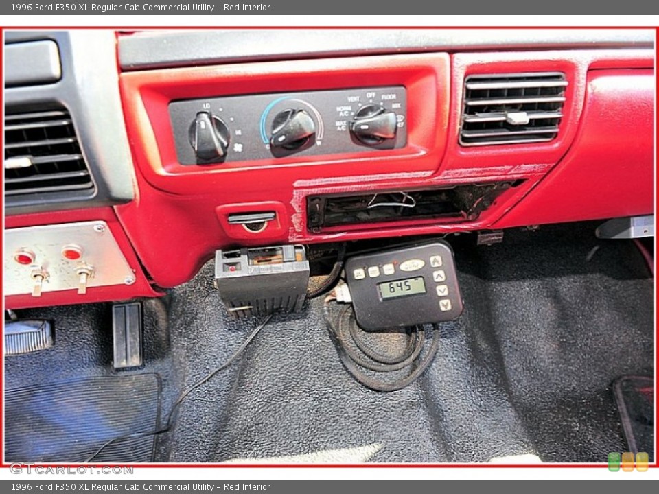 Red Interior Controls for the 1996 Ford F350 XL Regular Cab Commercial Utility #54779238