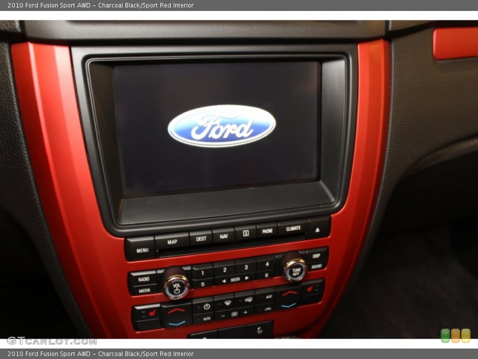 Charcoal Black/Sport Red Interior Controls for the 2010 Ford Fusion Sport AWD #54779370