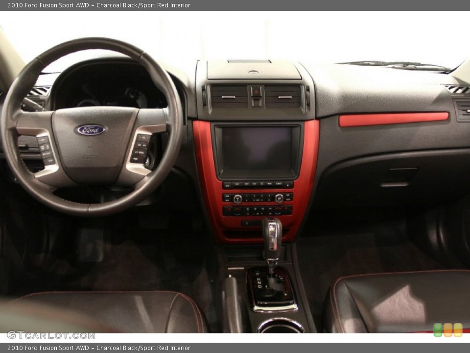 Charcoal Black/Sport Red Interior Dashboard for the 2010 Ford Fusion Sport AWD #54779526