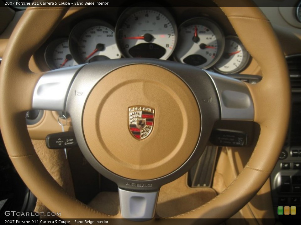 Sand Beige Interior Steering Wheel for the 2007 Porsche 911 Carrera S Coupe #54780495