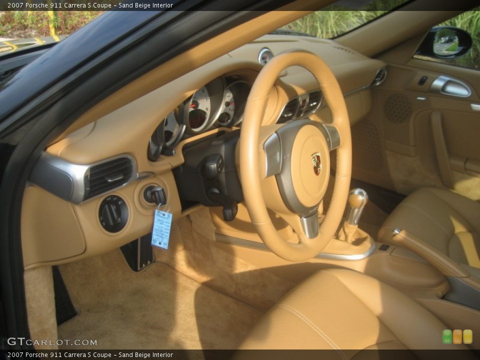 Sand Beige Interior Steering Wheel for the 2007 Porsche 911 Carrera S Coupe #54780522