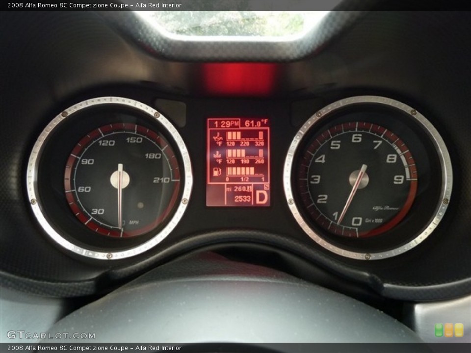 Alfa Red Interior Gauges for the 2008 Alfa Romeo 8C Competizione Coupe #54783318