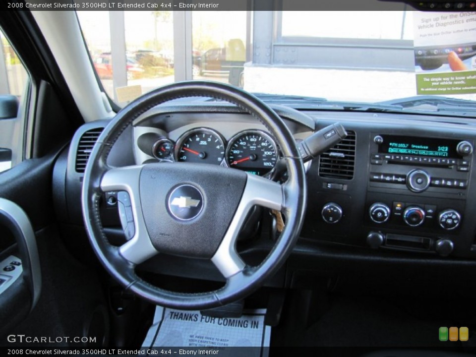 Ebony Interior Dashboard for the 2008 Chevrolet Silverado 3500HD LT Extended Cab 4x4 #54784317