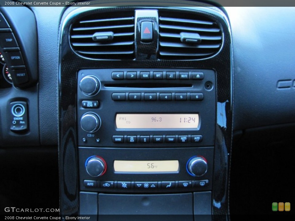 Ebony Interior Controls for the 2008 Chevrolet Corvette Coupe #54784548
