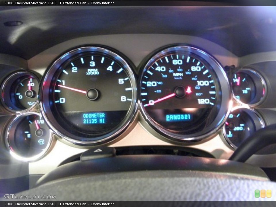 Ebony Interior Gauges for the 2008 Chevrolet Silverado 1500 LT Extended Cab #54787854