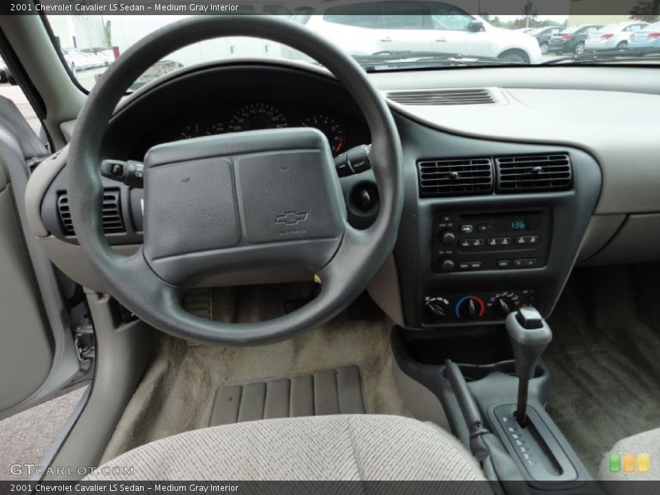 Medium Gray Interior Dashboard for the 2001 Chevrolet Cavalier LS Sedan #54790899