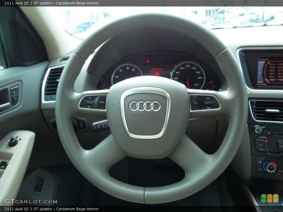 Cardamom Beige Interior Steering Wheel for the 2011 Audi Q5 2.0T quattro #54796972