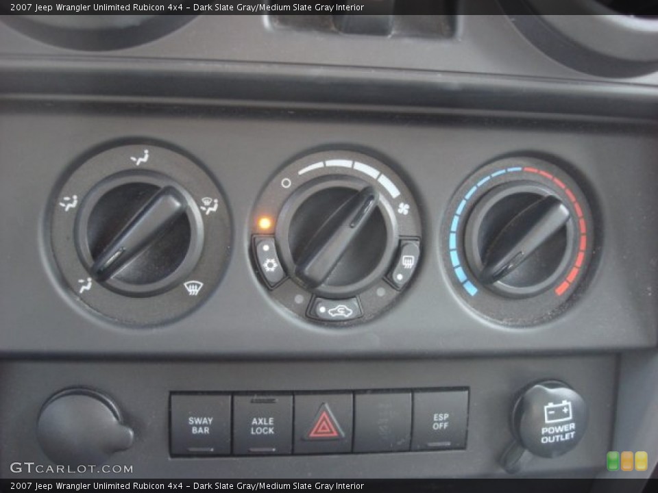 Dark Slate Gray/Medium Slate Gray Interior Controls for the 2007 Jeep Wrangler Unlimited Rubicon 4x4 #54797884
