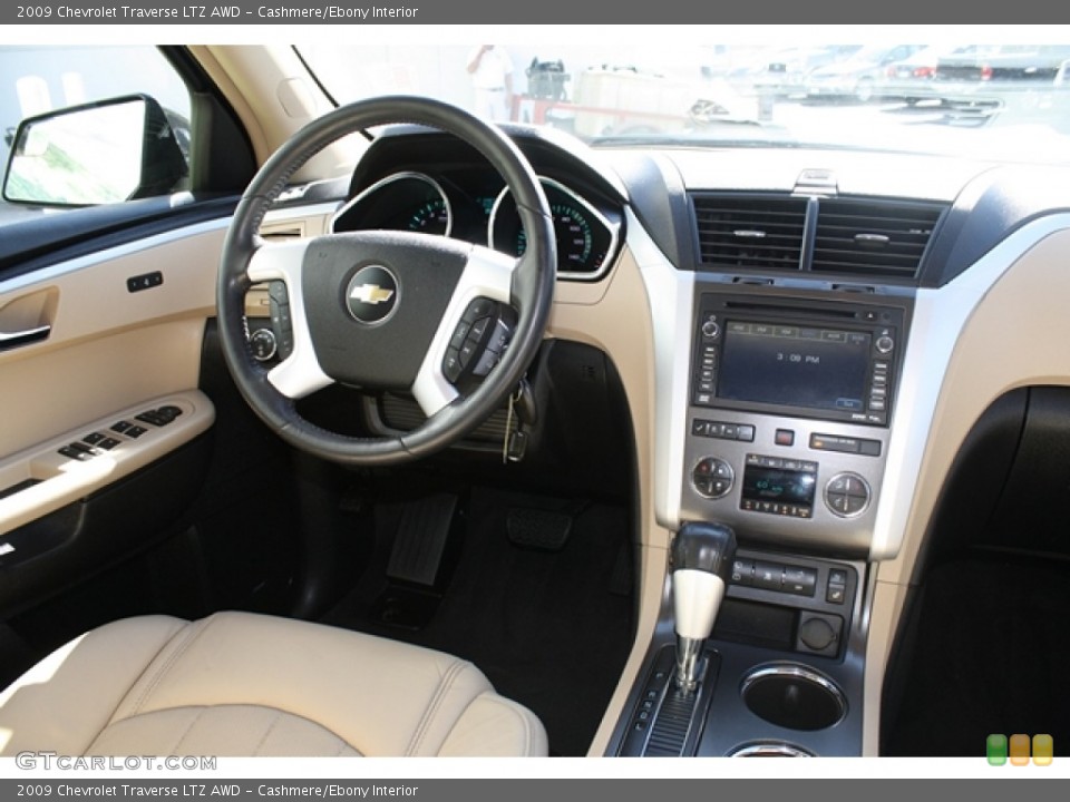 Cashmere/Ebony Interior Dashboard for the 2009 Chevrolet Traverse LTZ AWD #54805954