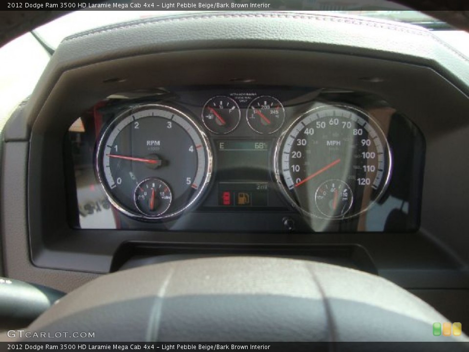 Light Pebble Beige/Bark Brown Interior Gauges for the 2012 Dodge Ram 3500 HD Laramie Mega Cab 4x4 #54807535